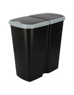 Kosz na śmieci Keden Compacta Q DUO 45 l czarny / smooth gray - NDAB45-429U/S411 - Keden - 1