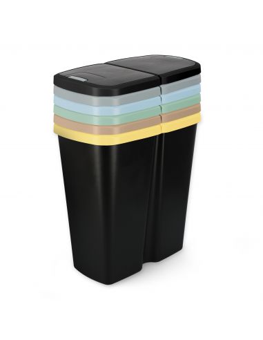 Kosz na śmieci Keden Compacta Q DUO 45 l czarny / smooth gray - NDAB45-429U/S411 - Keden - 2