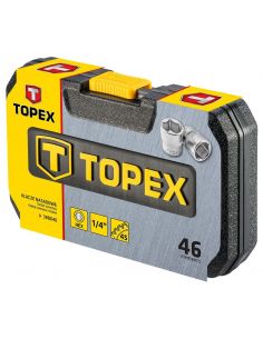 Zestaw kluczy nasadowych 1/4" 46 el. Topex - 38D640 - Topex - 1 2