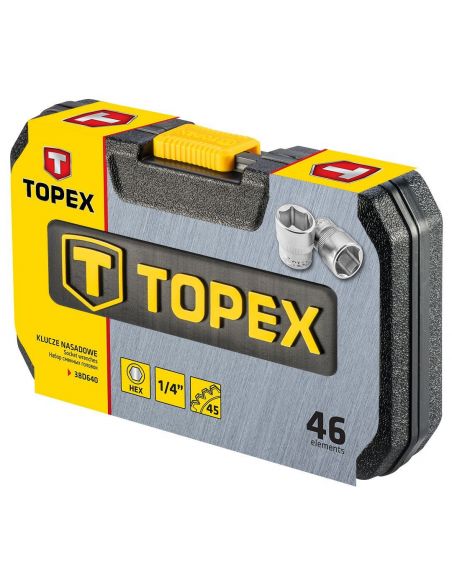 Zestaw kluczy nasadowych 1/4" 46 el. Topex - 38D640 - Topex - 2
