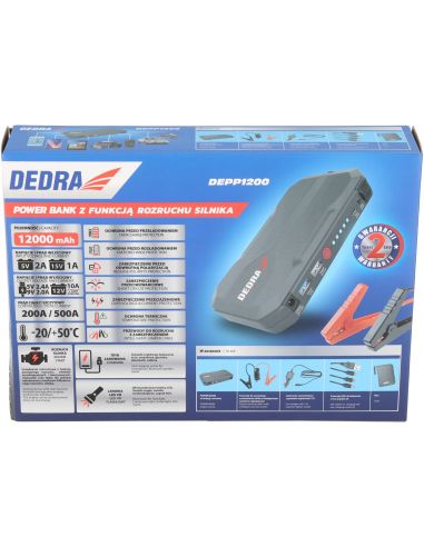 Powerbank z funkcją rozruchu 12000 mAh Dedra - DEPP1200 - Dedra - 4
