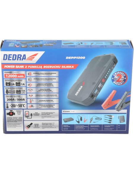 Powerbank z funkcją rozruchu 12000 mAh Dedra - DEPP1200 - Dedra - 4
