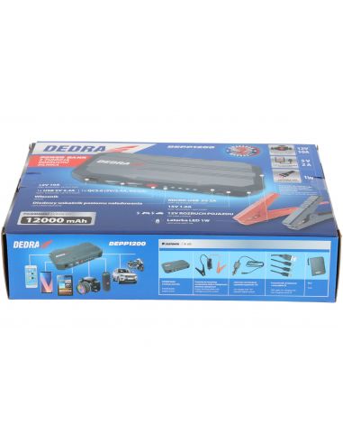 Powerbank z funkcją rozruchu 12000 mAh Dedra - DEPP1200 - Dedra - 7