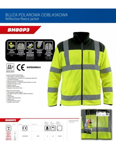 Bluza polarowa robocza odblaskowa żółta Dedra - BH80P3 - Dedra - 6