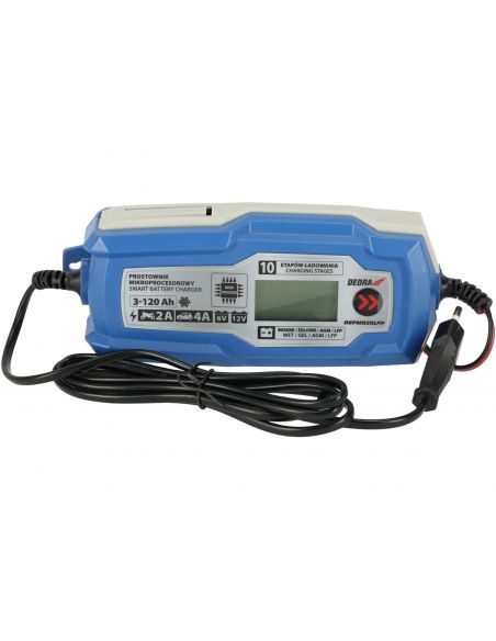 Prostownik mikroprocesorowy LCD Dedra 6/12 V 4 A - DEPM020LFP - Dedra - 6