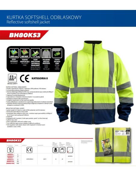 Softshell kurtka robocza odblaskowa żółta Dedra - BH80KS3 - Dedra - 5