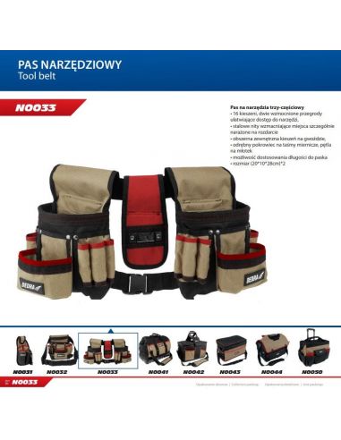 Pas narzędziowy trzyczęściowy Dedra - N0033 - Dedra - 5