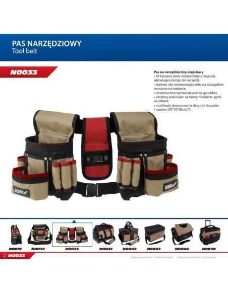 Pas narzędziowy trzyczęściowy Dedra - N0033 - Dedra - 5