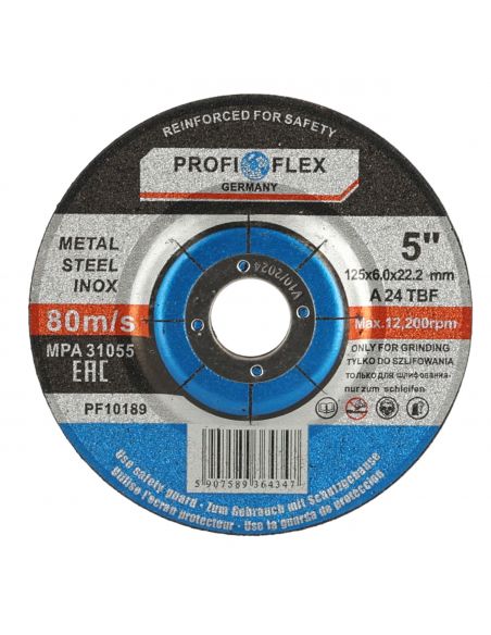 Zestaw 100x tarcza do szlifowania Profi-Flex 125 x 6,0 x 22 - PF10189_px100 - Profi-Flex - 3
