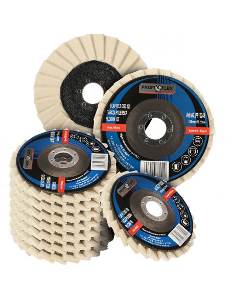Zestaw 10x tarcza lamelka polerska filcowa Profi-Flex 125 x 22 - PF10249_px10 - Profi-Flex - 1