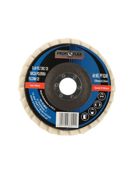 Zestaw 10x tarcza lamelka polerska filcowa Profi-Flex 125 x 22 - PF10249_px10 - Profi-Flex - 4