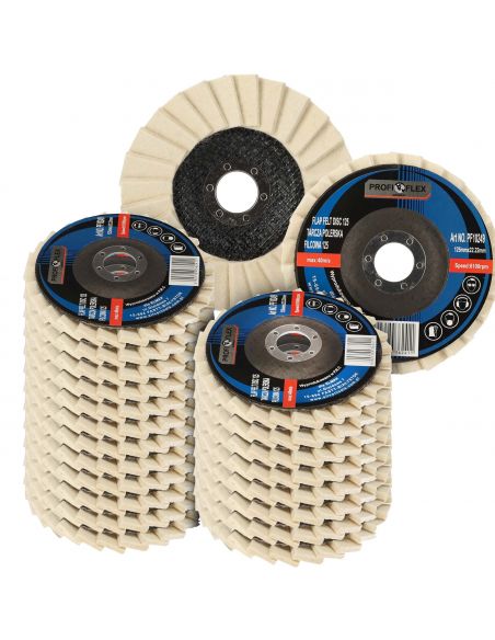 Zestaw 25x tarcza lamelka polerska filcowa Profi-Flex 125 x 22 - PF10249_px25 - Profi-Flex - 1