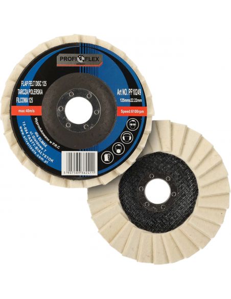 Zestaw 25x tarcza lamelka polerska filcowa Profi-Flex 125 x 22 - PF10249_px25 - Profi-Flex - 2
