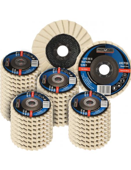 Zestaw 50x tarcza lamelka polerska filcowa Profi-Flex 125 x 22 - PF10249_px50 - Profi-Flex - 1