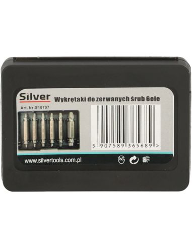 Wykrętaki do zerwanych śrub 6 el. Silver - S10707 - Silver - 6