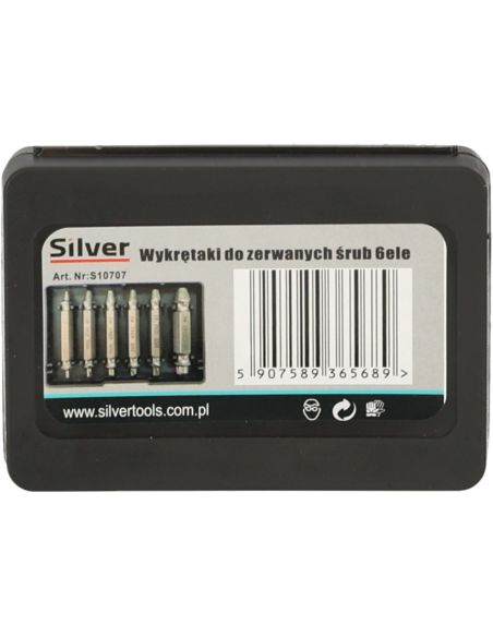 Wykrętaki do zerwanych śrub 6 el. Silver - S10707 - Silver - 6