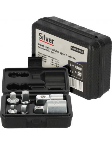 Adaptery redukcyjne do kluczy nasadowych 6 el. Silver - S11032 - Silver - 1