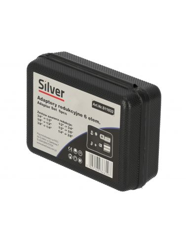 Adaptery redukcyjne do kluczy nasadowych 6 el. Silver - S11032 - Silver - 5