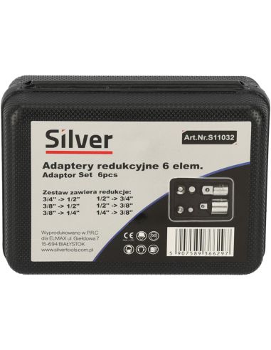 Adaptery redukcyjne do kluczy nasadowych 6 el. Silver - S11032 - Silver - 6