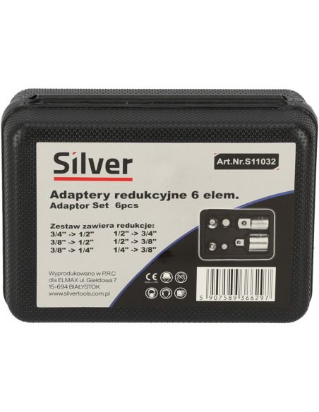 Adaptery redukcyjne do kluczy nasadowych 6 el. Silver - S11032 - Silver - 6