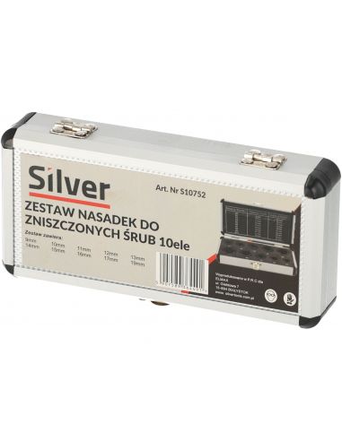 Zestaw nasadek do zniszczonych śrub 10 el. Silver - S10752 - Silver - 7