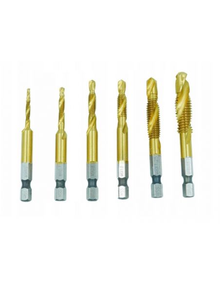 Wiertła gwintujące tytanowane 6 el. M3-M10 Silver - S11534 - Silver - 2