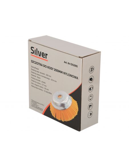 Szczotka tarczowa nylonowa do kosy spalinowej 200 mm Silver - EX1095 - Silver - 7