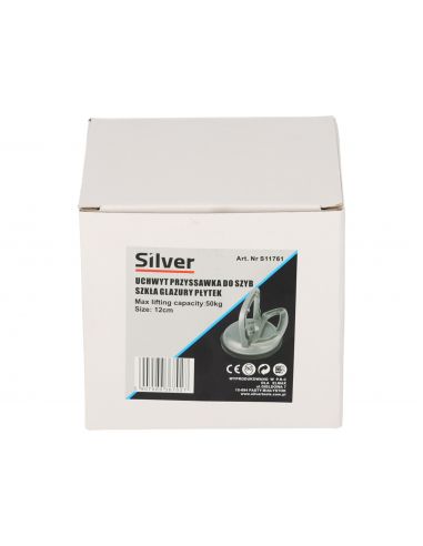 Przyssawka aluminiowa do szyb 1x120 mm Silver - S11761 - Silver - 9