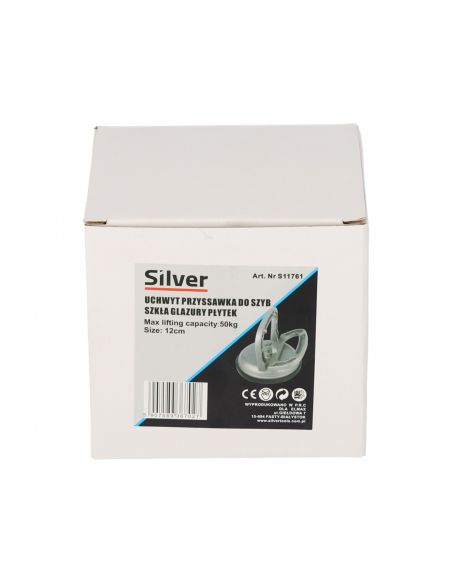 Przyssawka aluminiowa do szyb 1x120 mm Silver - S11761 - Silver - 9