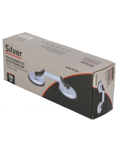Przyssawka aluminiowa do szyb 2x115 mm Silver - S11760 - Silver - 9