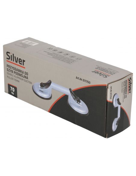 Przyssawka aluminiowa do szyb 2x115 mm Silver - S11760 - Silver - 9