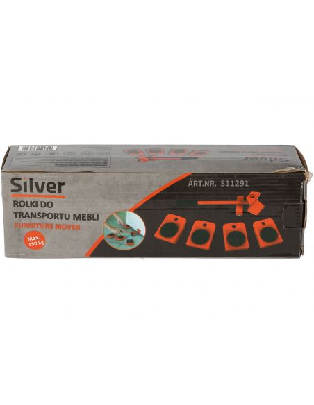 Zestaw rolek do transportu mebli 150 kg Silver - S11291 - Silver - 9
