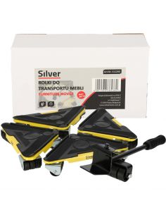 Zestaw rolek do transportu mebli 300 kg Silver - S11290 - Silver - 1 2