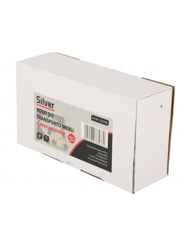 Zestaw rolek do transportu mebli 300 kg Silver - S11290 - Silver - 9