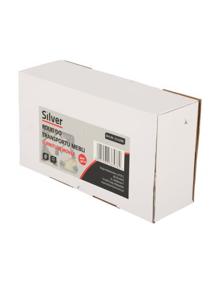 Zestaw rolek do transportu mebli 300 kg Silver - S11290 - Silver - 9