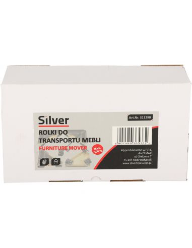 Zestaw rolek do transportu mebli 300 kg Silver - S11290 - Silver - 10