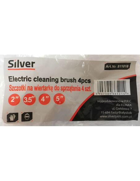 Zestaw szczotek do czyszczenia na wkrętarkę 4 el. Silver - S11018 - Silver - 3