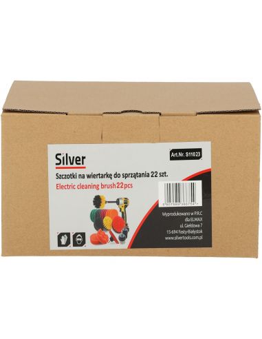 Zestaw szczotek i padów do czyszczenia na wkrętarkę 22 el. Silver - S11023 - Silver - 3