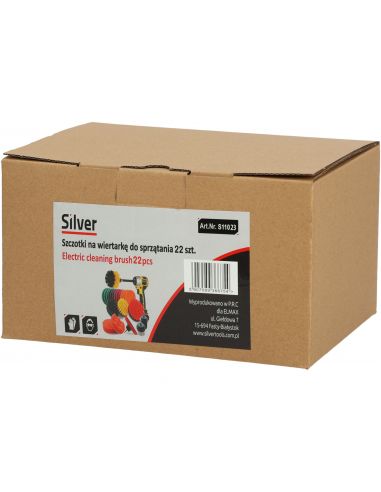 Zestaw szczotek i padów do czyszczenia na wkrętarkę 22 el. Silver - S11023 - Silver - 4