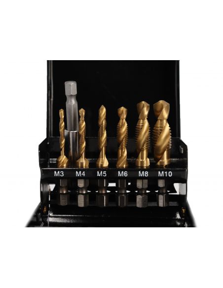 Wiertła gwintujące tytanowe 7 el. M3-M10 Silver - S11536 - Silver - 2