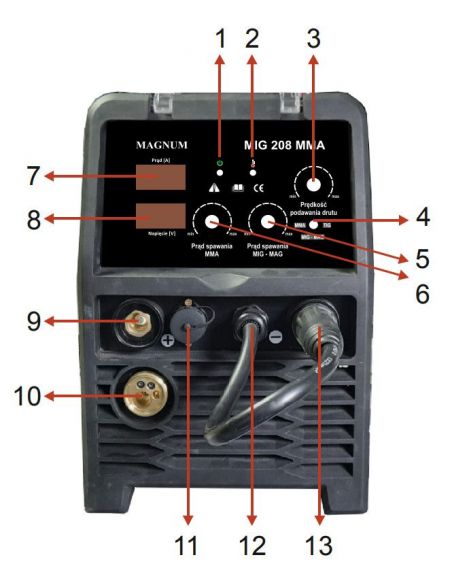 Spawarka Magnum MIG 208 MMA NV - zestaw - U MI 208MMA NV-G - Magnum - 8