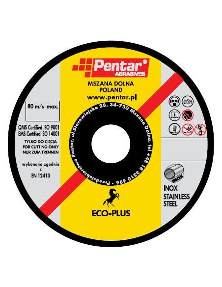Tarcza do cięcia Pentar Eco-Plus A36R6BF Inox 41 – 230 x 1,9 x 22 - 310141140 - Pentar - 1