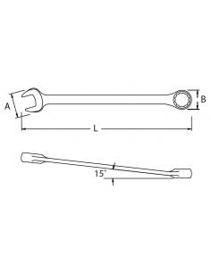 Klucz płasko-oczkowy cal. 1" SATA 40113 - GL40113 - SATA - 1 2
