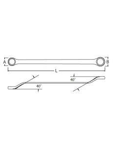Klucz oczkowy gięty dwustronny 23 x 26 mm SATA 42210 - GL42210 - SATA - 1 2