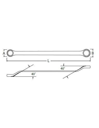 Klucz oczkowy gięty dwustronny 23 x 26 mm SATA 42210 - GL42210 - SATA - 2