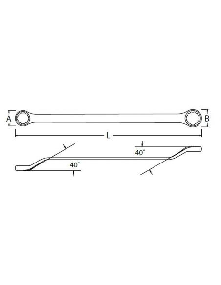 Klucz oczkowy gięty dwustronny 23 x 26 mm SATA 42210 - GL42210 - SATA - 2