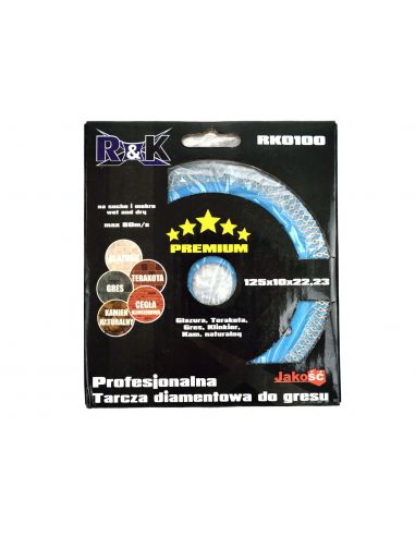Tarcza diamentowa do cięcia gresu 125 x 10 x 22 R&K - RK0100 -  - 4