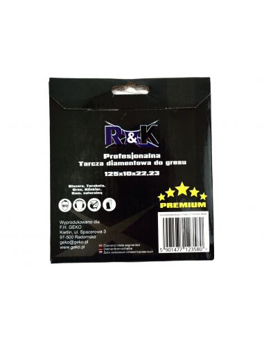 Tarcza diamentowa do cięcia gresu 125 x 10 x 22 R&K - RK0100 -  - 5