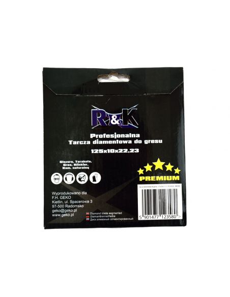Tarcza diamentowa do cięcia gresu 125 x 10 x 22 R&K - RK0100 -  - 5