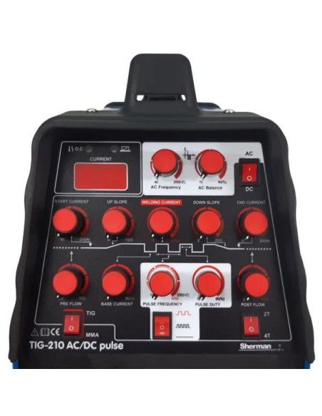 Spawarka Sherman TIG 210 AC/DC Pulse - zestaw - SINW-TIG210ACDCP-G - Sherman - 7
